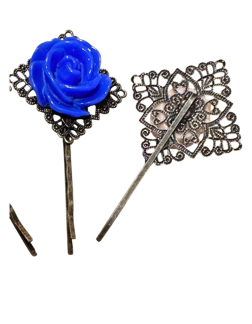 Three Resin Flower Hair Pin Barrettes #22088 - Picture 8 of 8
